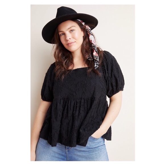 Anthropologie Maeve Batia Textured Baby Doll Top - Picture 3 of 6